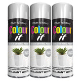 3X Paint Factory White Gloss Spray Paint 250ml