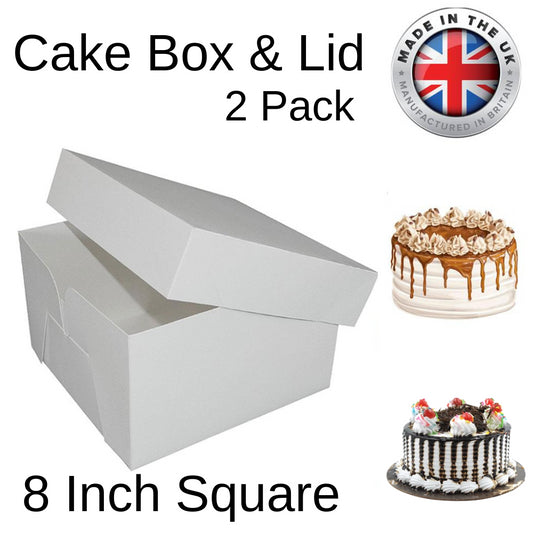 2X Cake Box 8"(8" Lid & 8" Base)