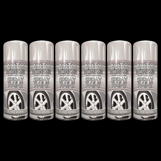 6X Auto Extreme Pro Spray Paint Silver Wheel 400ml