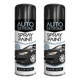 2X Auto Spray Black Satin Spray Paint 250ml