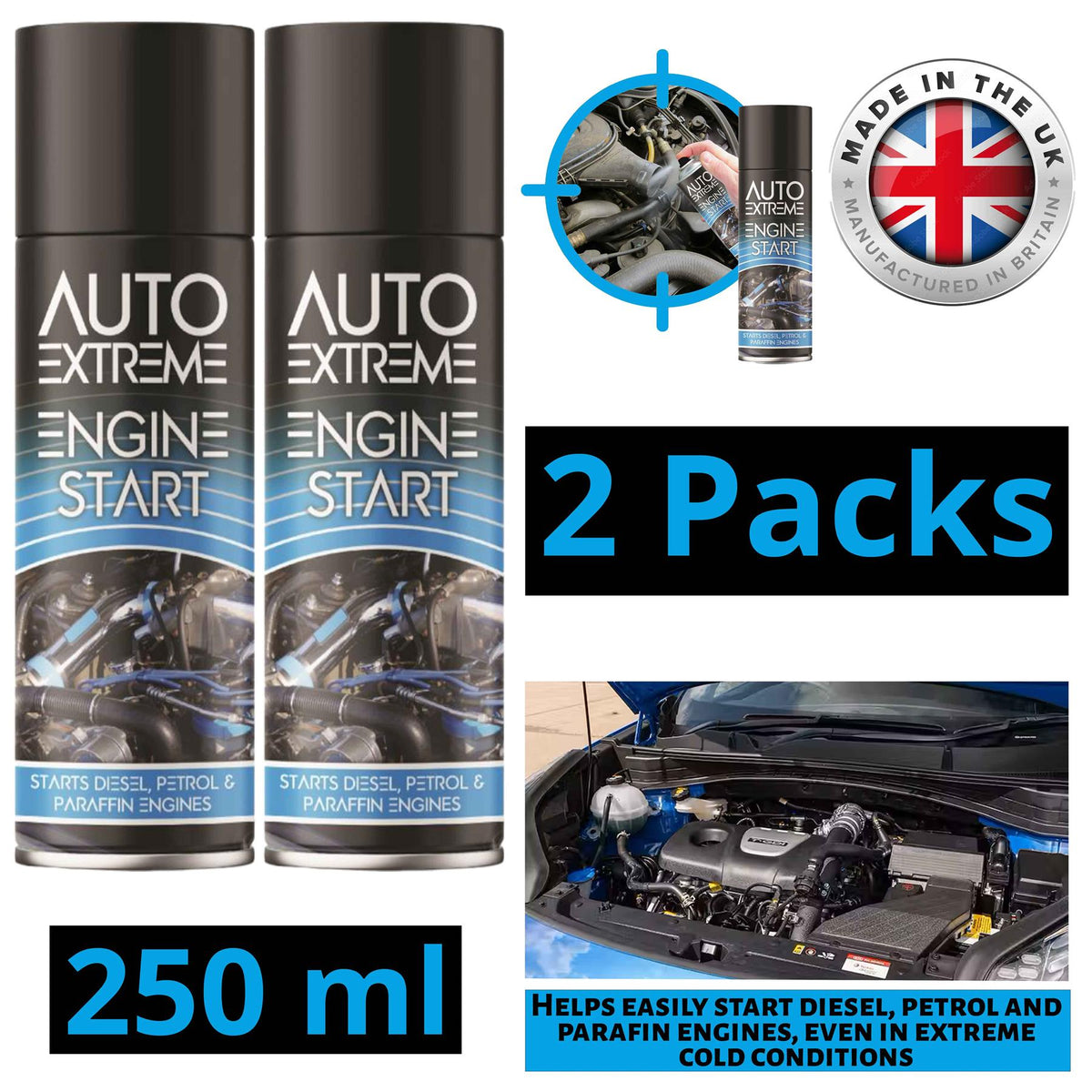 2X Auto Extreme Engine Start Spray 250ml