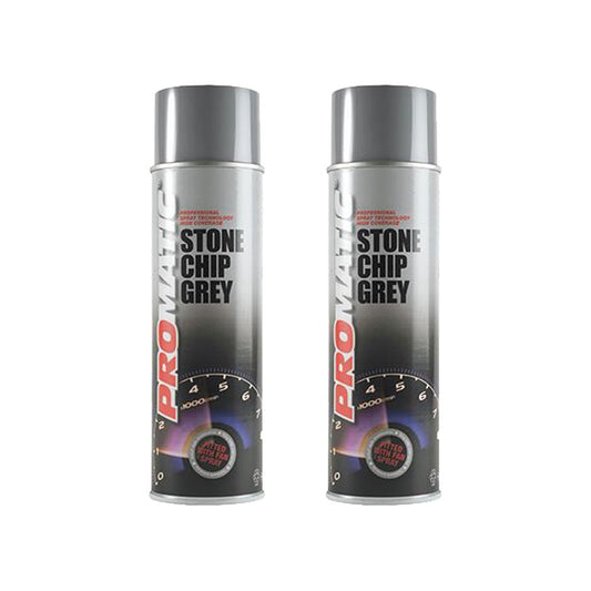 2X Promatic Stonechip Grey Spray Paint 500ml