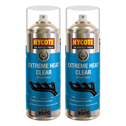 2X Hycote Extreme Heat Clear Spray Paint 400ml