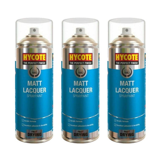 3X Hycote Matt Lacquer Spray Paint 400ml