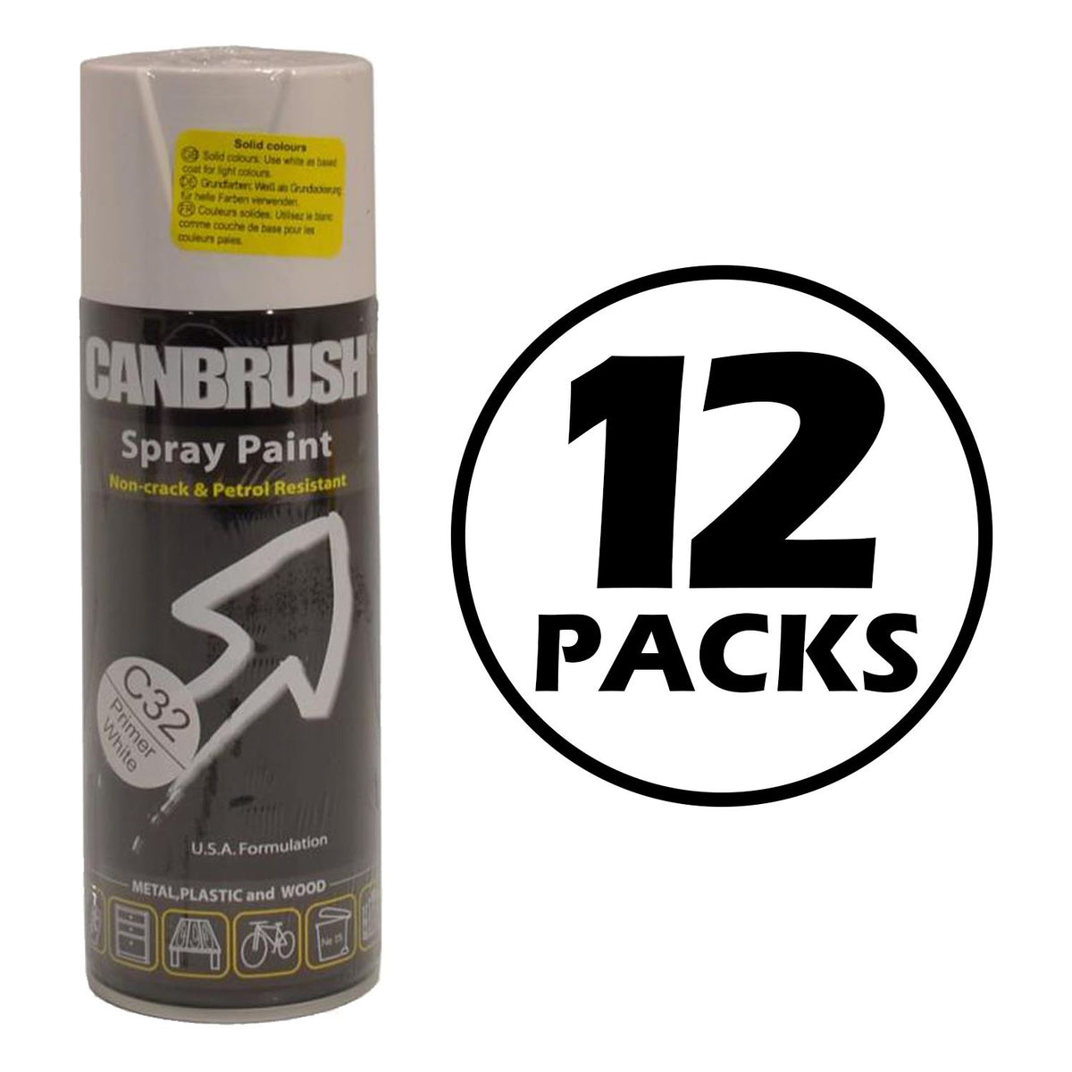 12X Canbrush C32 White Primer Spray 400ml