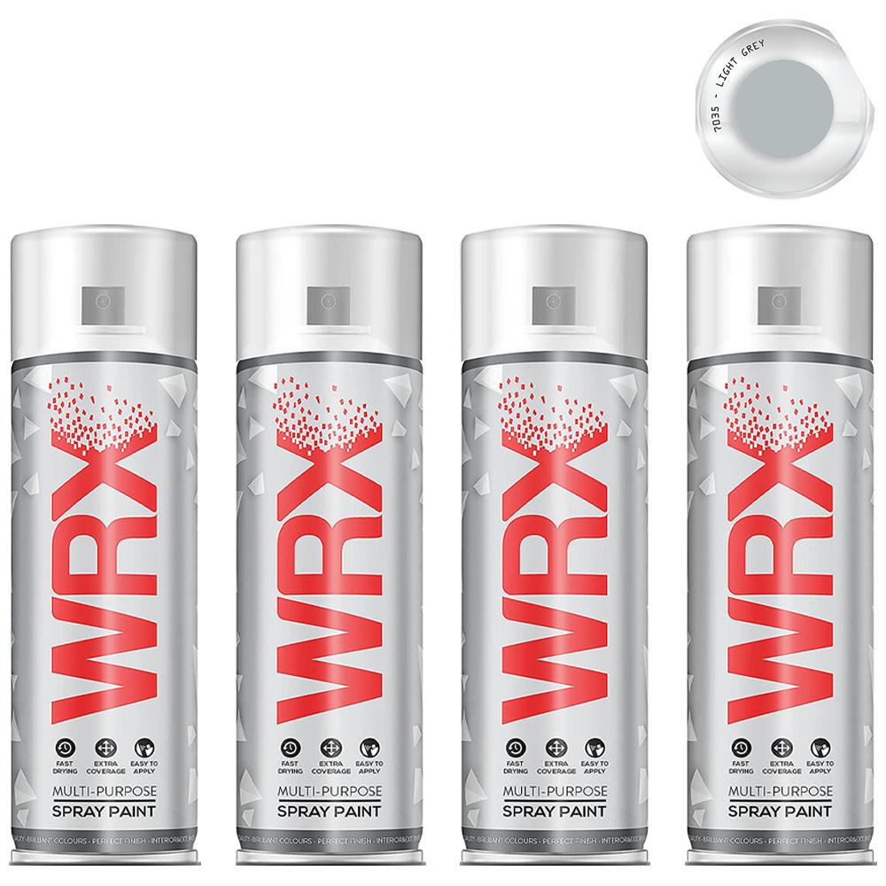 4X WRX Flat Light Grey 7035 Spray Paint 400ml