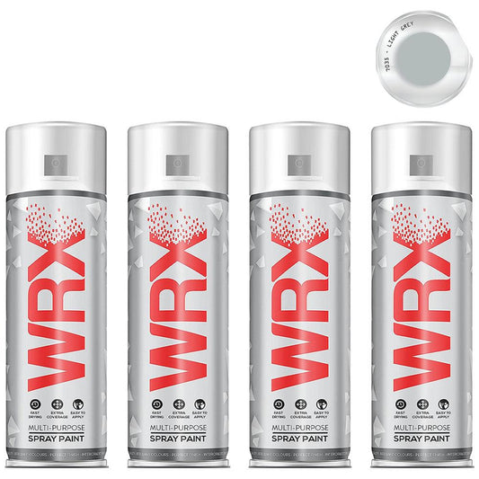 4X WRX Flat Light Grey 7035 Spray Paint 400ml