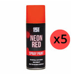 5X Paint Factory Red Fluorescent Neon Spray Paint 200ml