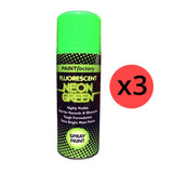 3X Paint Factory Fluorescent Neon Green Spray Paint 200ml