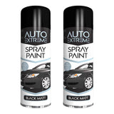 2X Auto Extreme Black Matt Spray Paint 250ml