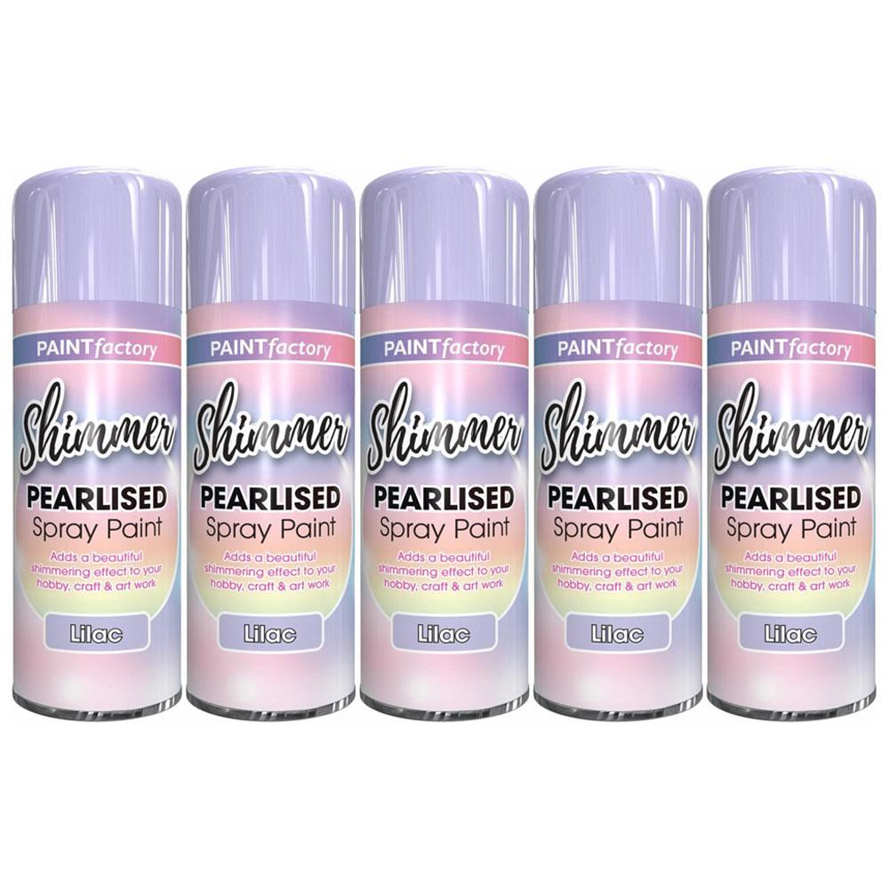 5X Paint Factory Pearlised Lilac Paint 400ml