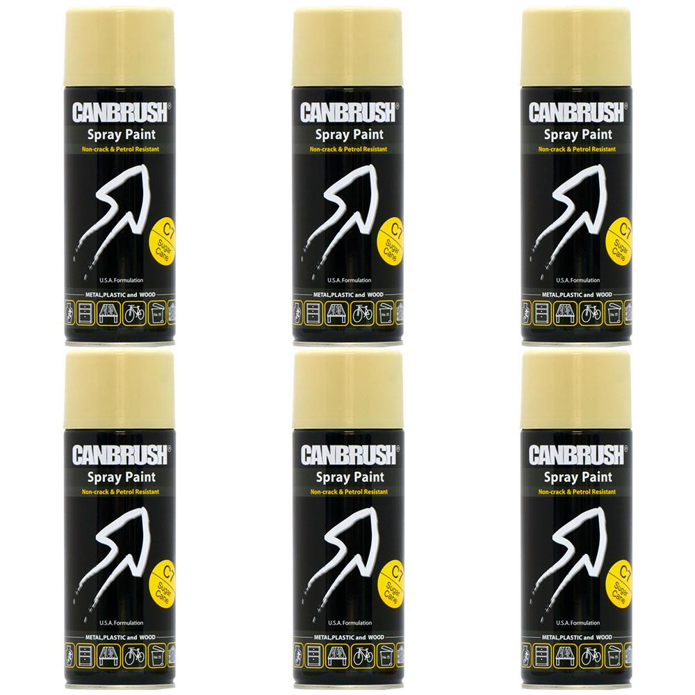 6X Canbrush C7 Sugar Cane Spray Paint 400ml