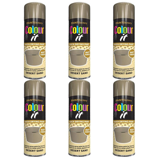 6X Paint Factory Desert Sand Matt Spray Paint 250ml