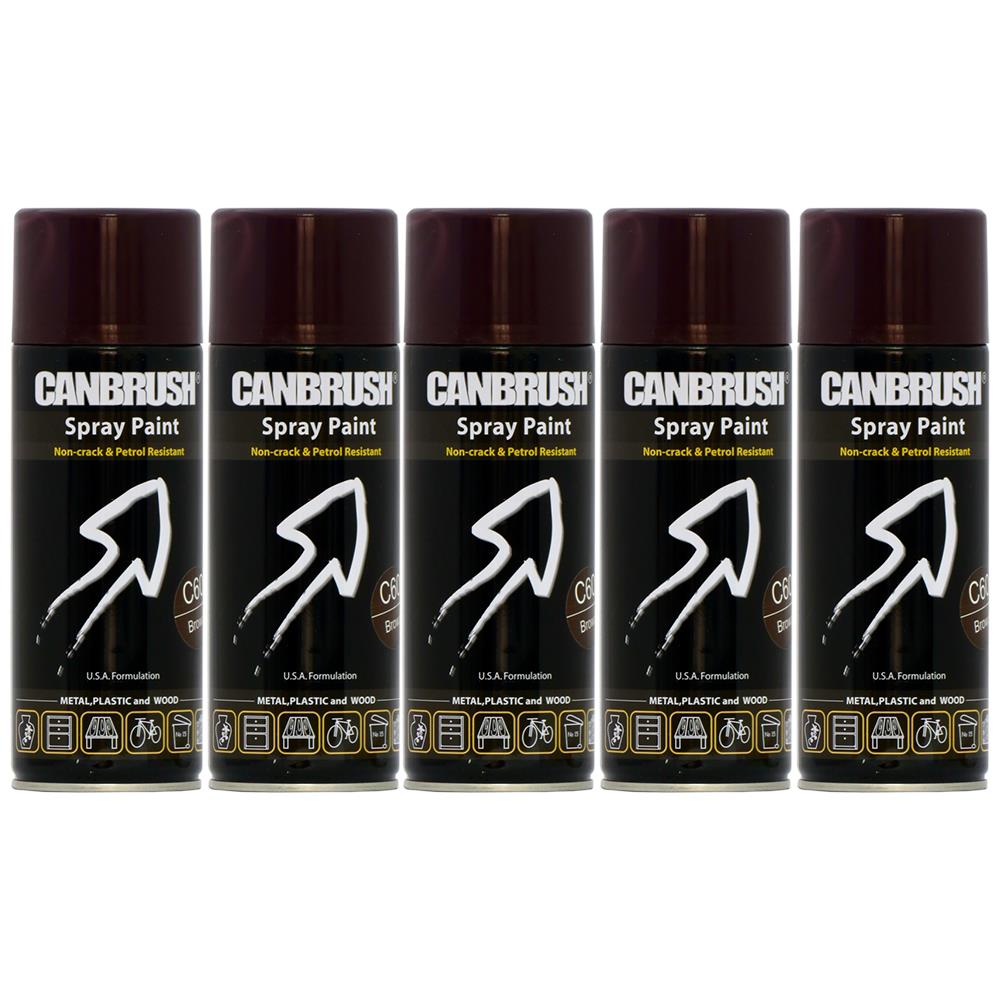 5X Canbrush C60 Brown Spray Paint 400ml