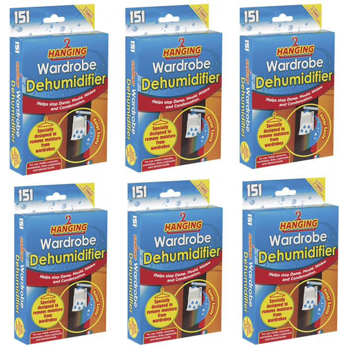 6X Hanging Wardrobe Dehumidifier