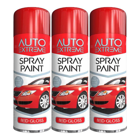 3X Auto Extreme Red Spray Paint 250ml