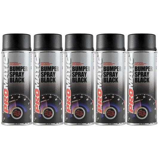 5X Promatic Bumperspray Black Spray Paint 400ml