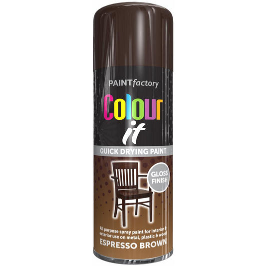 Paint Factory Espresso Brown Gloss Spray Paint 400ml