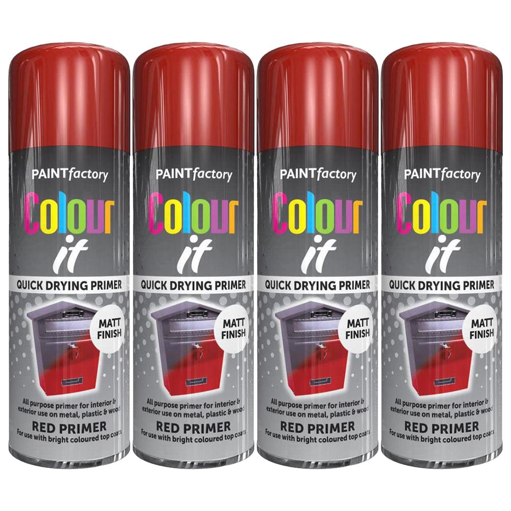 4X Paint Factory Red Primer Spray Paint 400ml