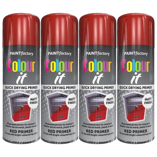 4X Paint Factory Red Primer Spray Paint 400ml