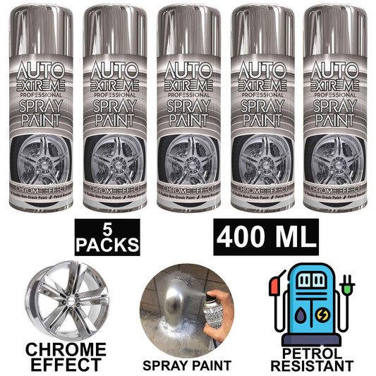 5X Chrome Auto Spray Paint 400ml