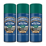 3X Hammerite Smooth Dark Green Spray Paint 400ml