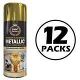 12X Paint Factory Gold Metallic Spray Paint 400ml