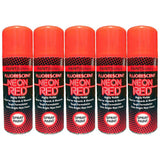 5X Paint Factory Red Fluorescent Neon Spray Paint 200ml