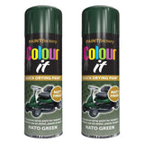 2X Paint Factory Nato Green Matt Spray Paint 250ml