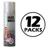 12X Promatic Wheel Silver Spray Paint 500ml