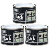 3X Iron Gate Black Gloss Paint Tin 180ml