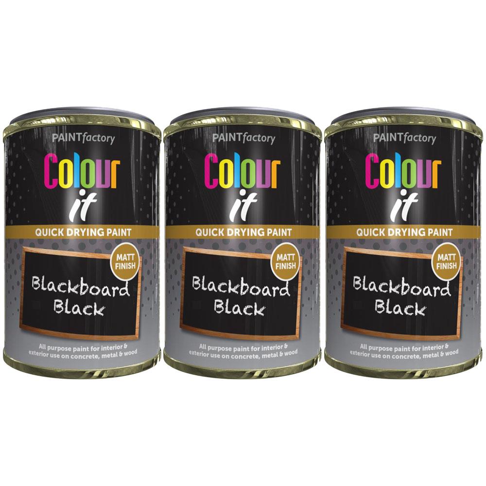 3X Paint Factory Blackboardpaint Factory Black Paint Tin 300ml