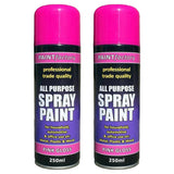 2X Paint Factory Pink Gloss Spray Paint 250ml