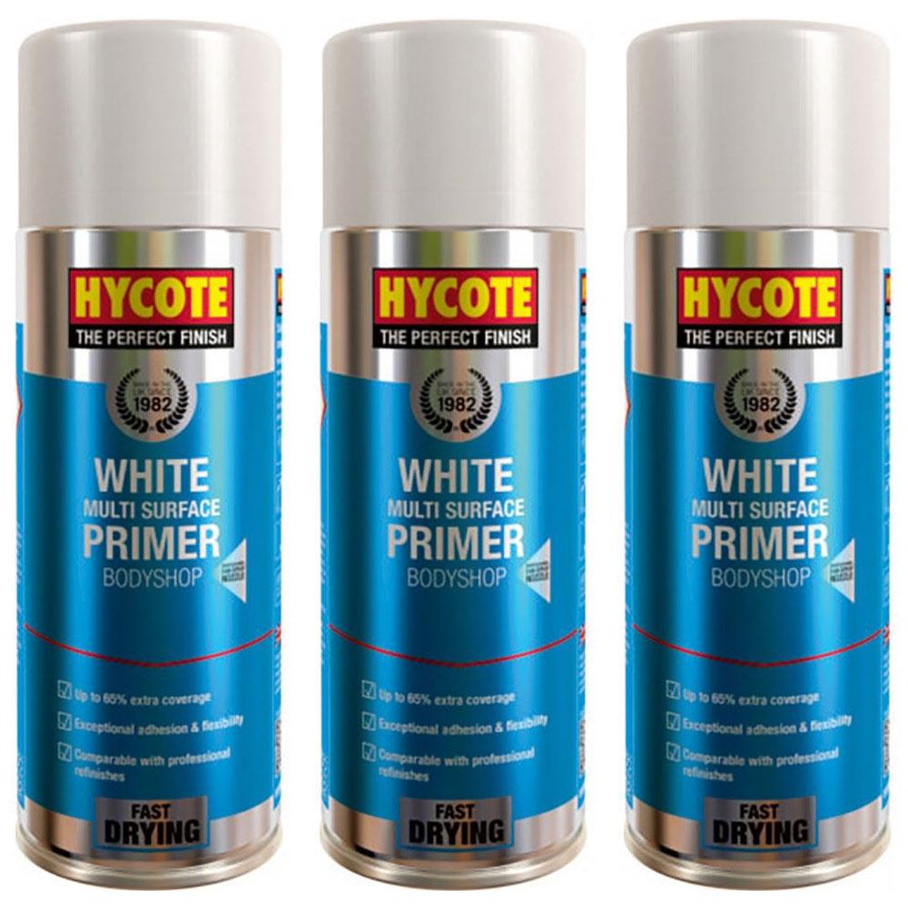 3X Hycote Bodyshop High Build White Spray Paint 400ml