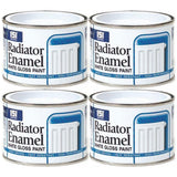 4X Radiator Enamel White Paint Tin 180ml