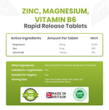 ZMA - Zinc Magnesium Vitamin B6 - 60 Tablets