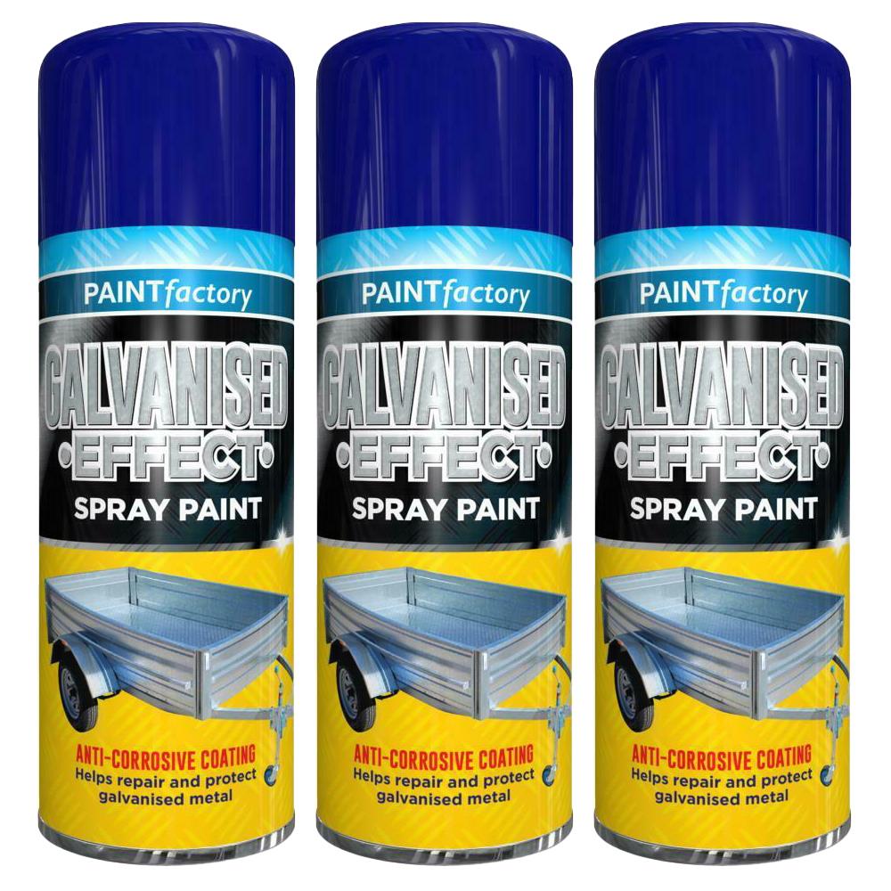 3X Paint Factory Galvanised Effect Spray Paint 400ml