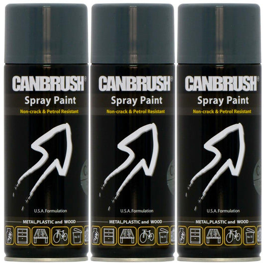 3X Canbrush C25 Dark Grey Spray Paint 400ml