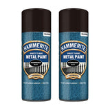 2X Hammerite Hammered Black Spray Paint 400ml