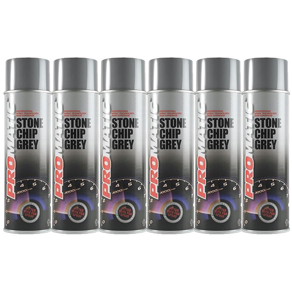 6X Promatic Stonechip Grey Spray Paint 500ml