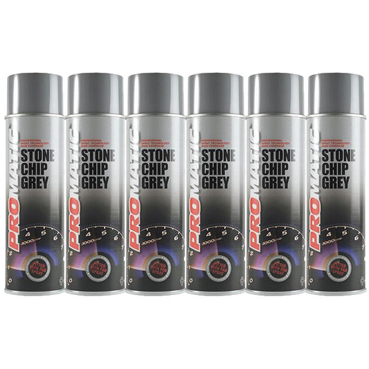 6X Promatic Stonechip Grey Spray Paint 500ml