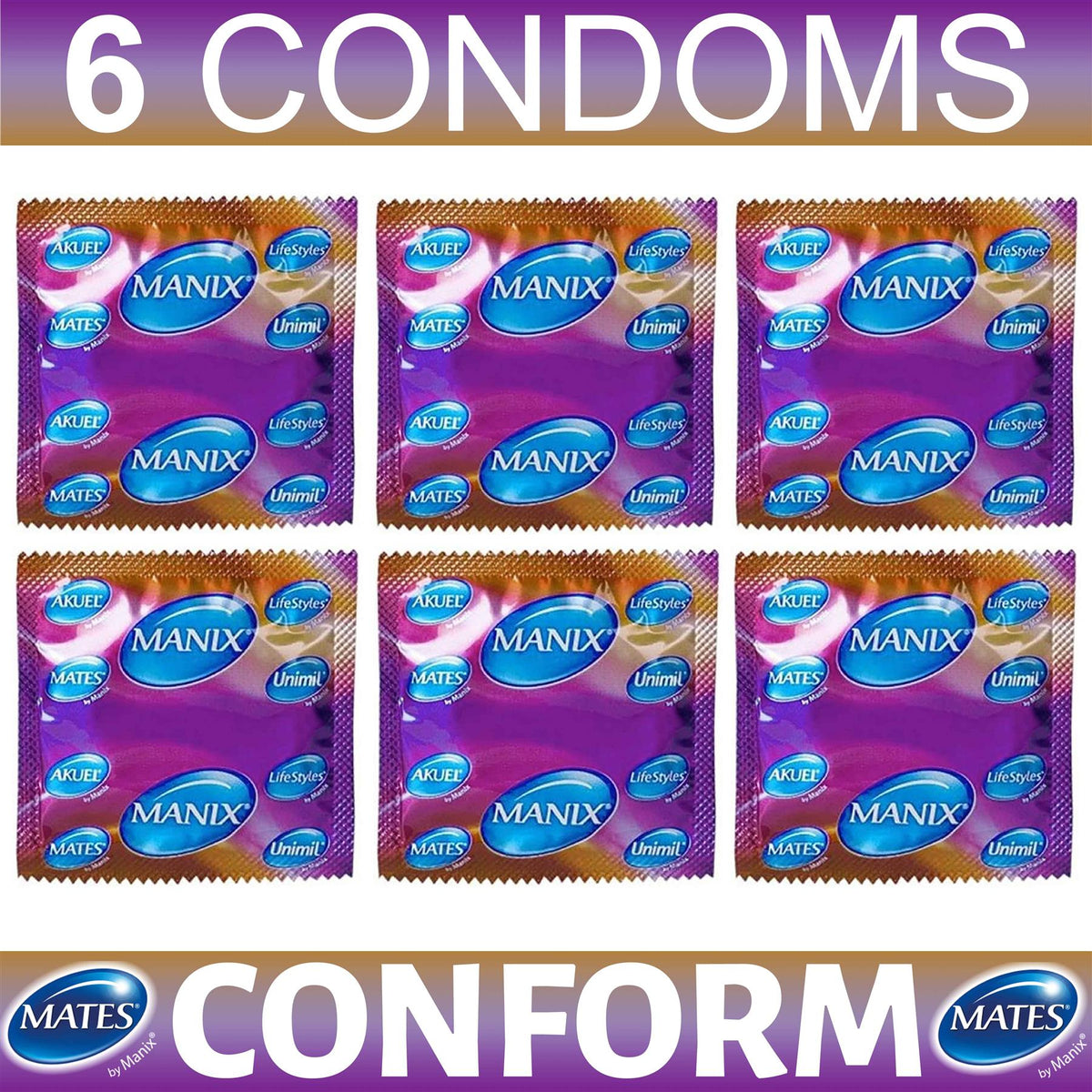 6X Mates Conform Condoms By Manix