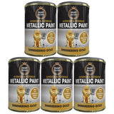 5X Paint Factory Mettalic Gold Paint Tin 300ml