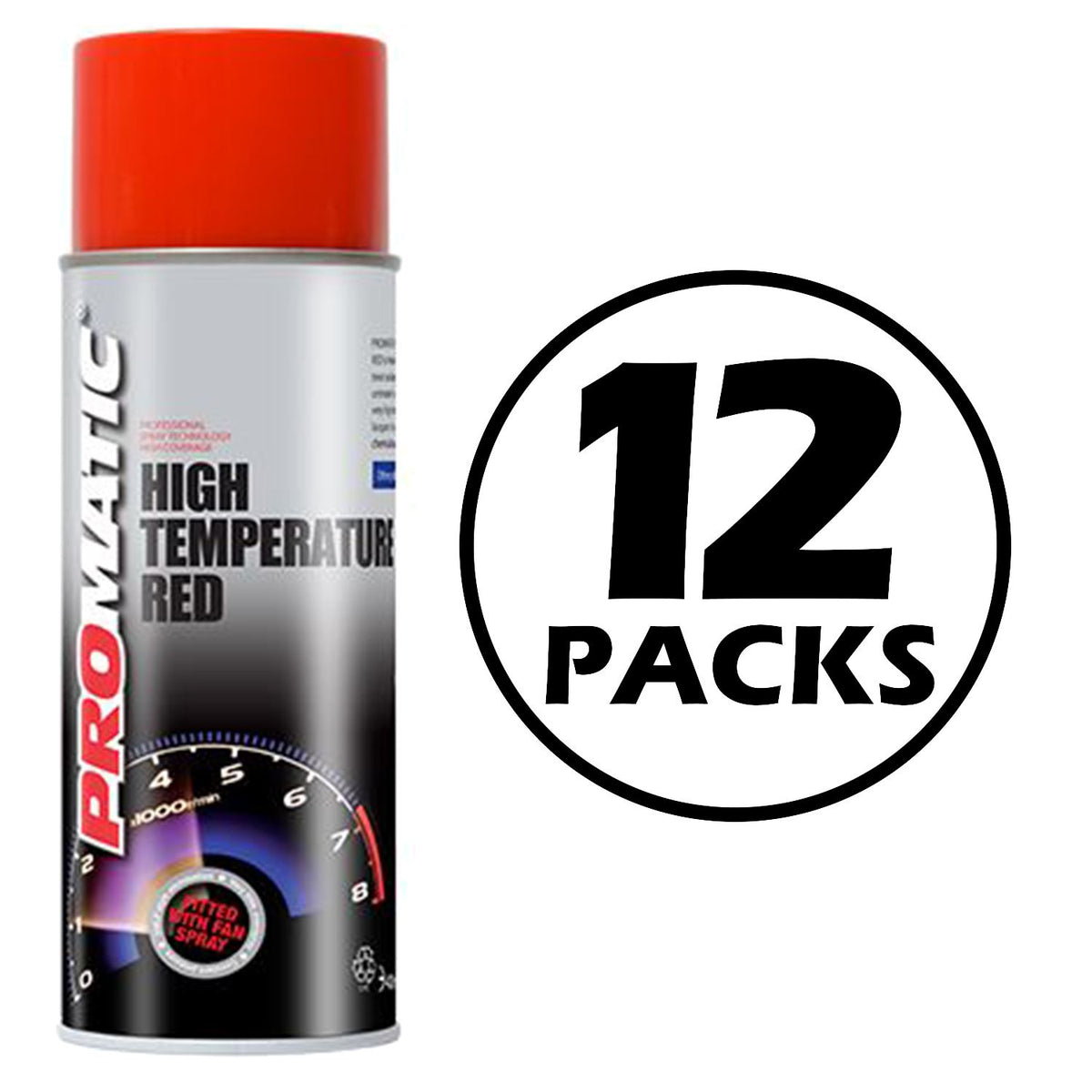 12X Promatic Red High Temperature Spray Paint 400ml