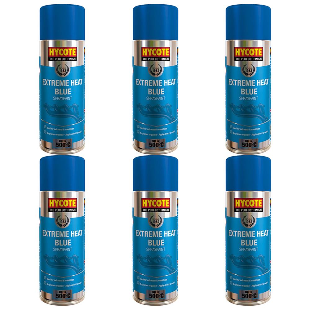 6X Hycote Extreme Heat Blue Spray Paint 400ml