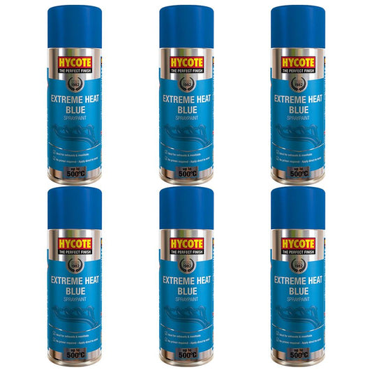 6X Hycote Extreme Heat Blue Spray Paint 400ml