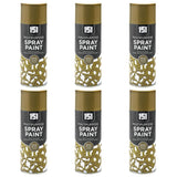 6X All Purpose Gold Metallic Spray Paint 400ml