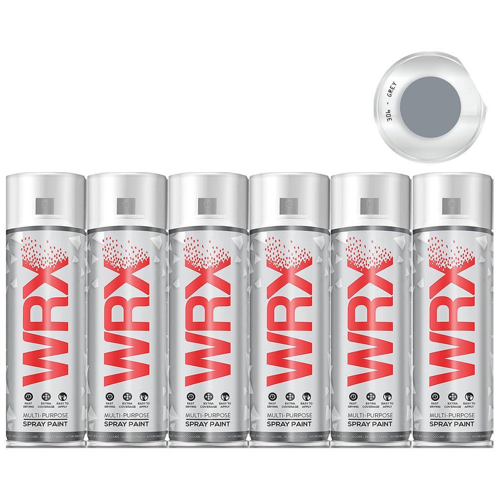 6X WRX Gloss Grey Spray Paint Acrylic 400ml