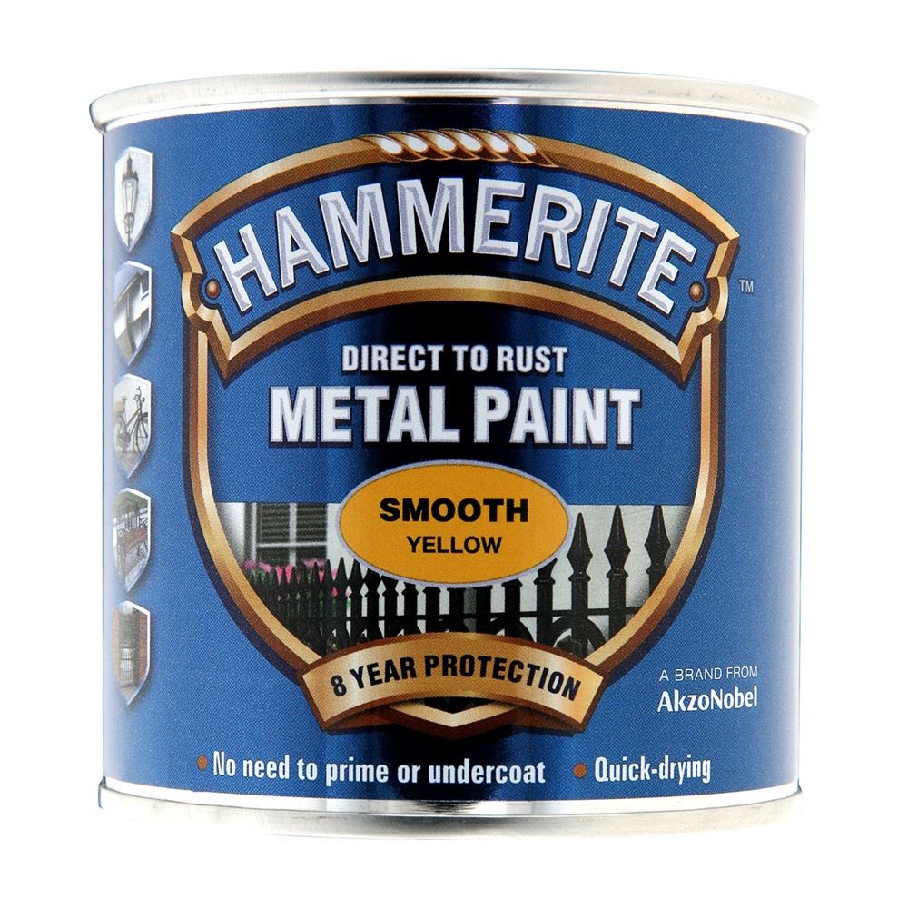 Hammerite Smooth Yellow Paint 250ml