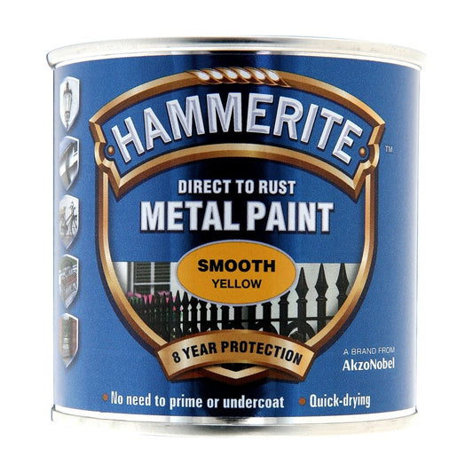 Hammerite Smooth Yellow Paint 250ml